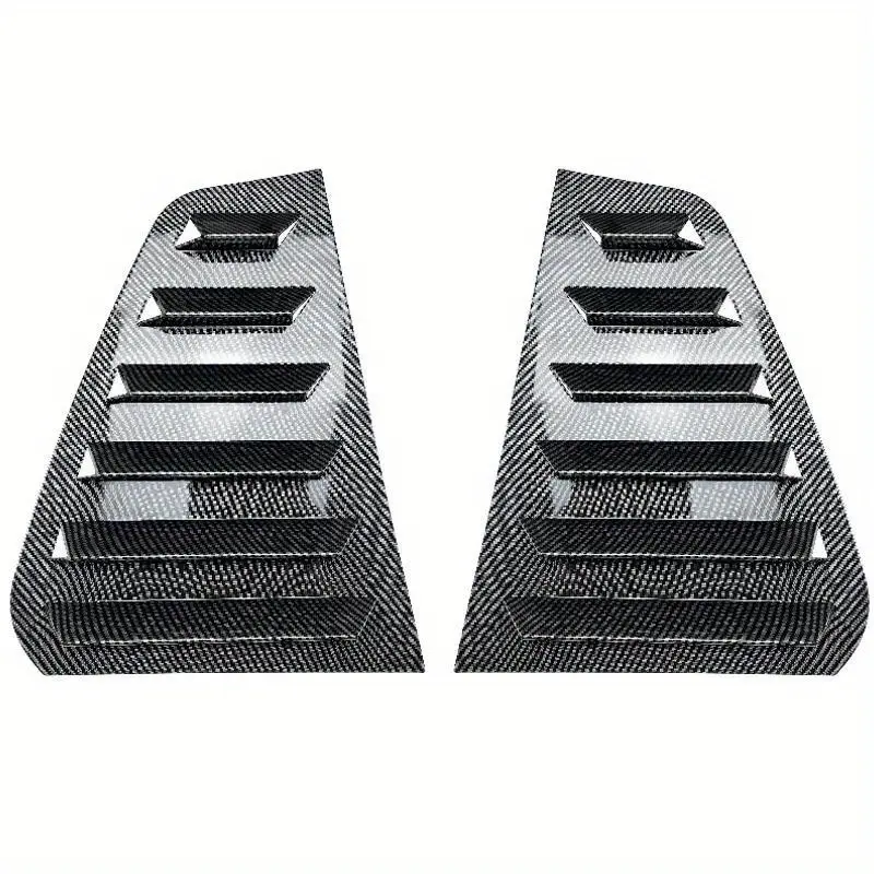 Glossy Carbon Fiber Rear Window Louver Shutter Cover Trim Panels for VW Golf 7-7.5 MK7/GTI/GTD 2013-2019, Sporty Gloss Side Vents, Sun Glare Block, UV Resistant, Easy Install, Privacy Shield, Exterior Decoration Accessory
