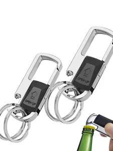 1 durable Stainless Steel keychain with detachable keychain and bottle opener, multifunctional car keychain for daily carrying, also a surprising and exquisite small gift
