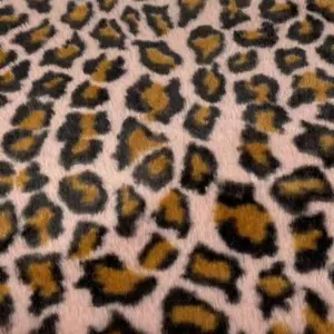 Minky Plush Leopard Print Faux Fur Fabric