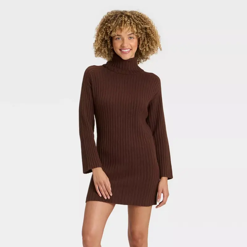 princess polly baby blue dress Basic autumn winter short thick sweater dress elegant knit dress women –  Giga Store main image 1
