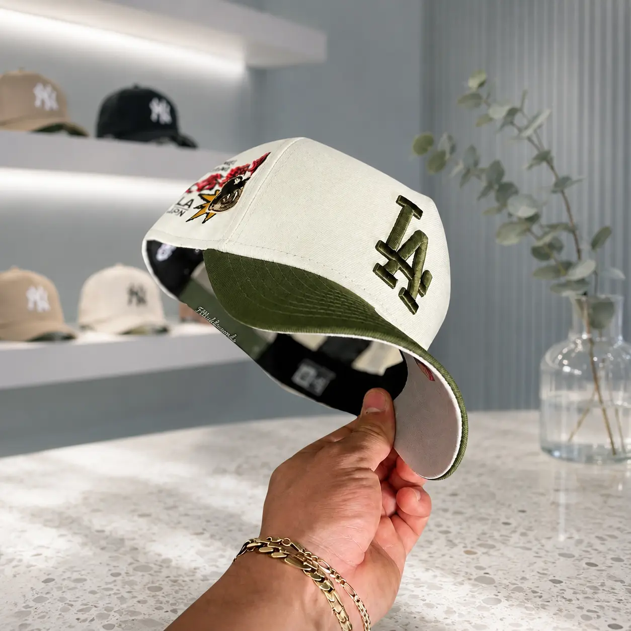 Los Angeles Dodgers Fitted Baseball Cap Multi-Color Variant Grid | Flat Brim Hat | Unisex Streetwear MLB Sports Fan Apparel