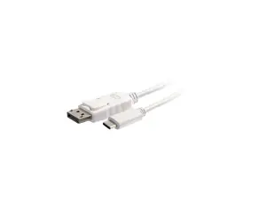 C2G 26882 USB-C to DisplayPort Adapter Cable 4K 30Hz, White (12 Feet, 3.65 Meters)