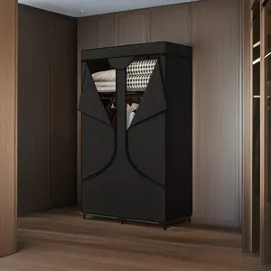 Portable Wardrobe Closet Clothing Organizer with Dustproof Non-Woven Fabric 34 Inch Clothes Hanging Rack for Bedroom rolling  rack clothes rack