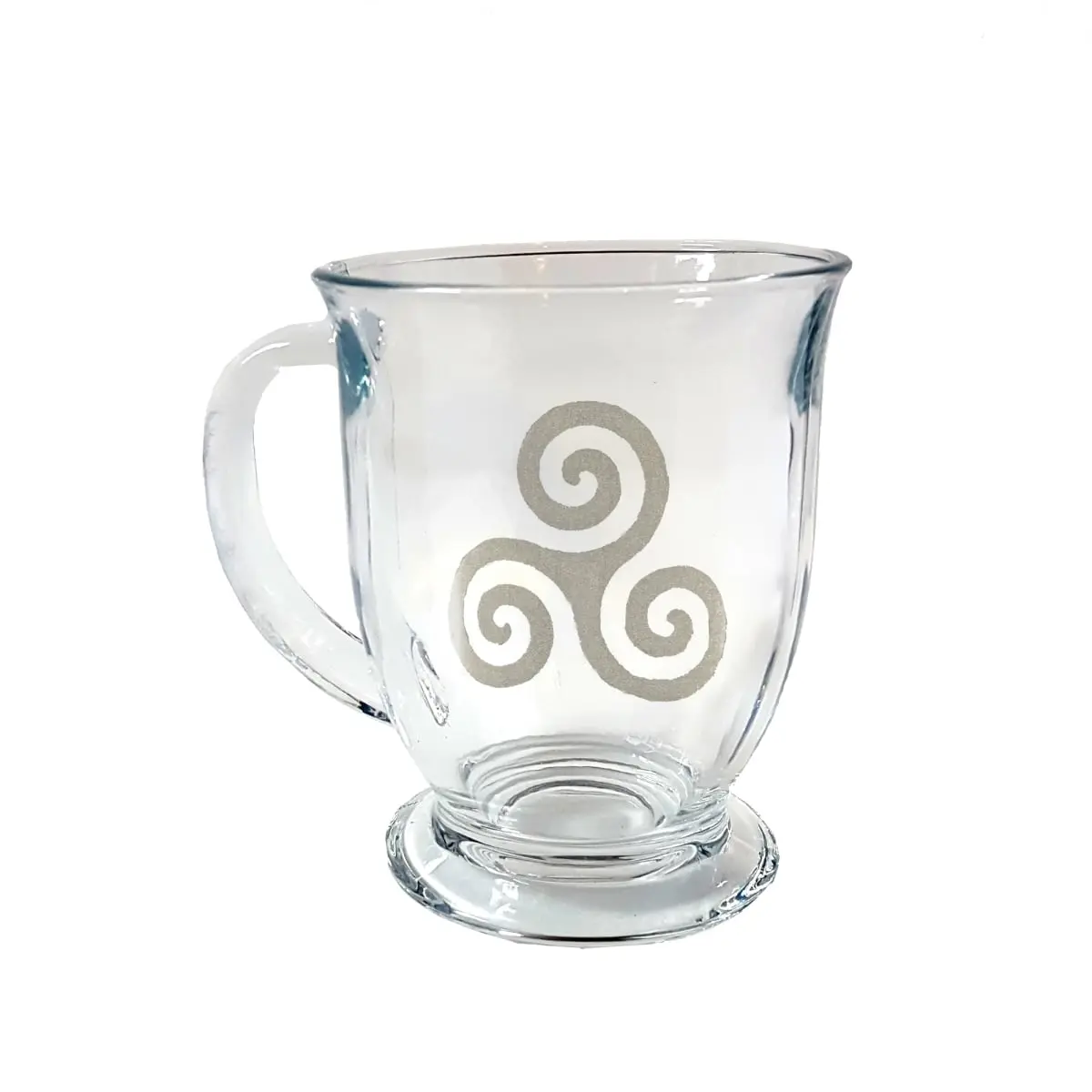 16 oz Triskelion Engraved Glass Coffee Mug