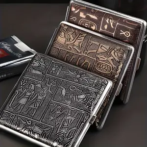 3 Pack Cigarette Case Metal set for 20 Cigarette Cigarette Box with Snap Closure,Steel Stainless for Men Women Gift