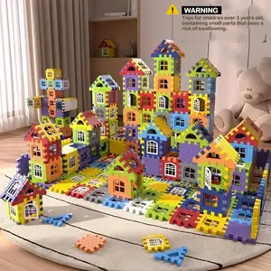 Creative House Building Blocks, Stem Building Blocks, Building Block Sets, House Building Kit, 120pcs/set Colorful Educational DIY Building Toy, Perfect for Classroom Rewards & Birthday Gifts