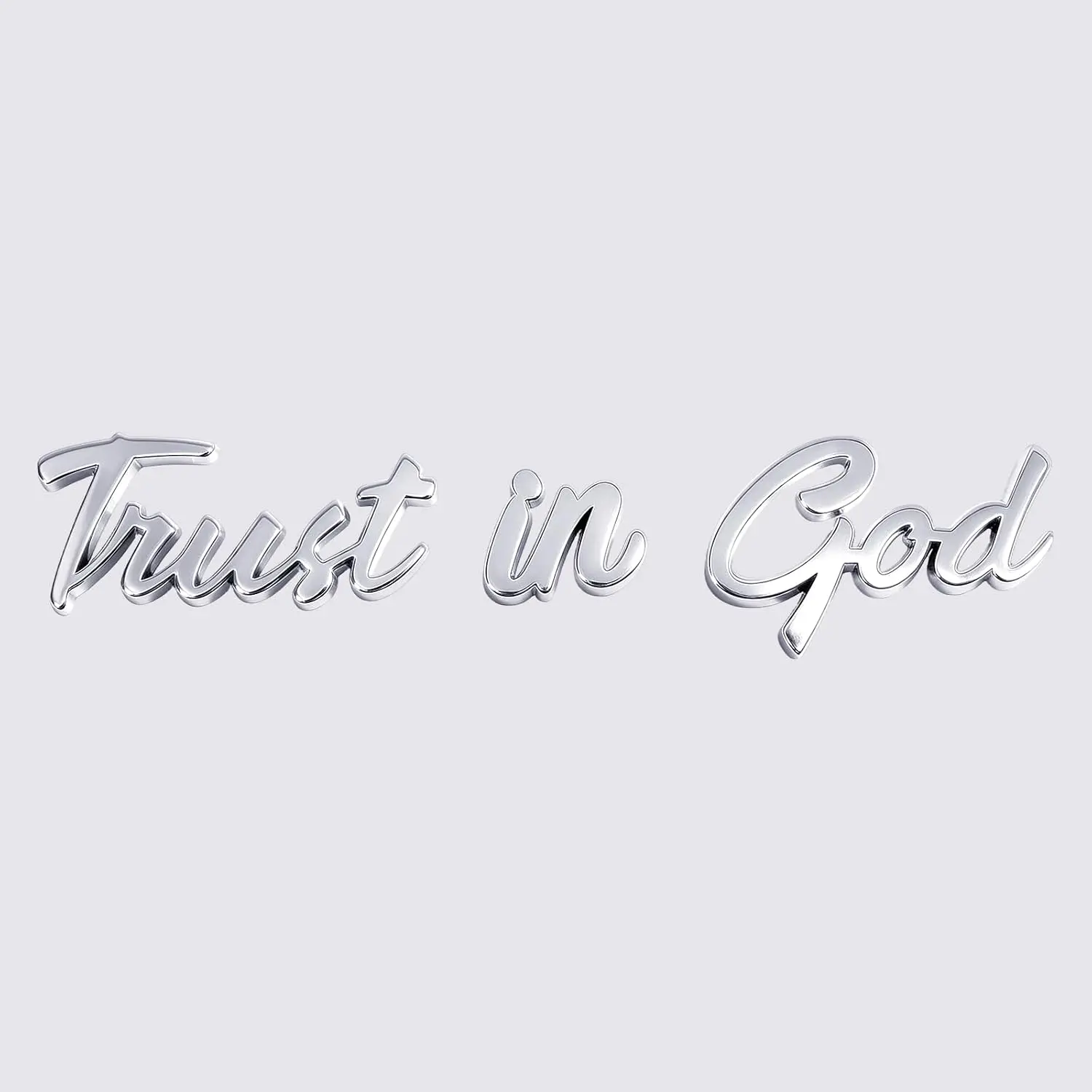 Trust in God Car Sticker, Premium 3D Solid Metal Emblem, Christian Faith Badge Decals, Weatherproof Auto Cute Decoration with 2 Trust in God Rearview Mirror Stickers