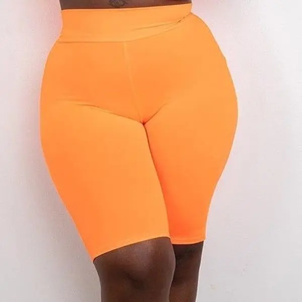 Orange plus size tummy control shorts plus size spandex shorts orange spandex shorts orange biker shorts orange loungewear plus size shorts orange plus size biker shorts