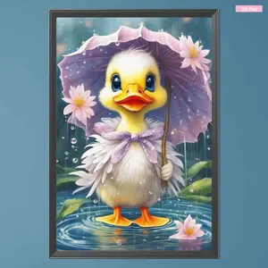 5D DIY Full Round Drill Partial AB Diamond Painting Duck Kit Art Decor 45x65cm