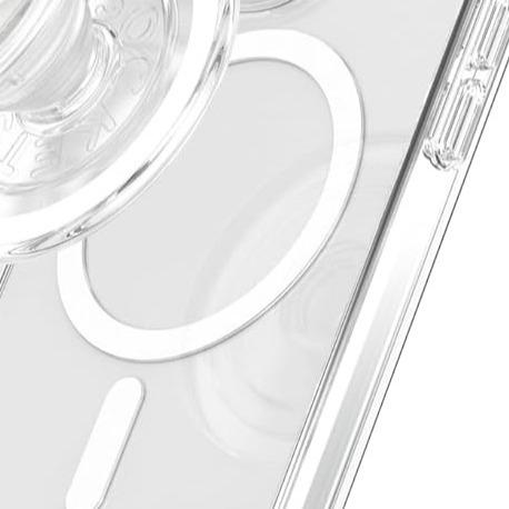 2pcs Transparent Clear Magnetic Phone Poppings Sockets Stand for iPhone MagSafe with Strong Magnetic Pull Force Round Holder for MagSafe or Cases & Devices