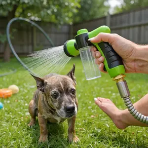 5-in-1 High-Pressure Pet Shower Kit – Adjustable Nozzle for Efficient Bathing, Deshedding, and Cleaning – Perfect for Home and Outdoor Use dog products Grooming Set with Bath Gloves Foam Spray Silicone Pet Massage Brush hose Pet Shower Gun