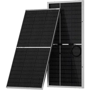 195W N-Type 18BB Bifacial Solar Panel, 1PC 12 Volt Monocrystalline Solar Panel with 25% High Conversion Efficiency, Ideal for RV, Boat, Roof, Farm,Home & Off-Grid Applications