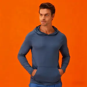 Men's Lightweight Long Sleeve Pullover Hoodies - Athletic Sweatshirts for Gym Workout, Comfortable and Thin, Plain Design