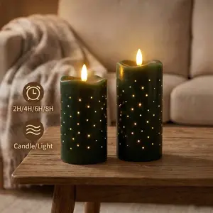Flameless candle with remote control, real wax paraffin material, realistic wick, dynamic flicker light, battery-powered, fiber optic twinkle and flashing,set up, home decor,ornaments,decoration
