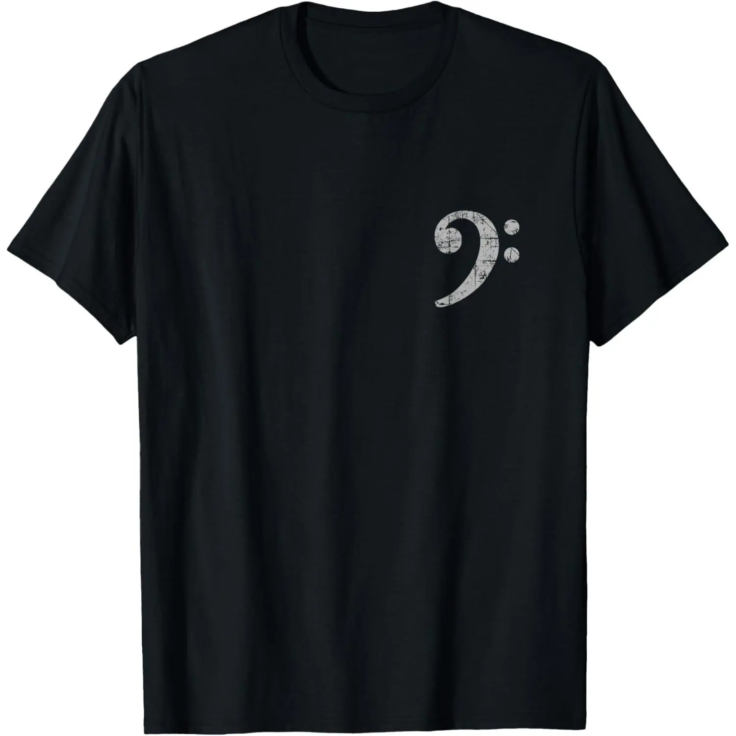 Bass Clef (Vintage Gray Left) Bassist Bass Player T-Shirt