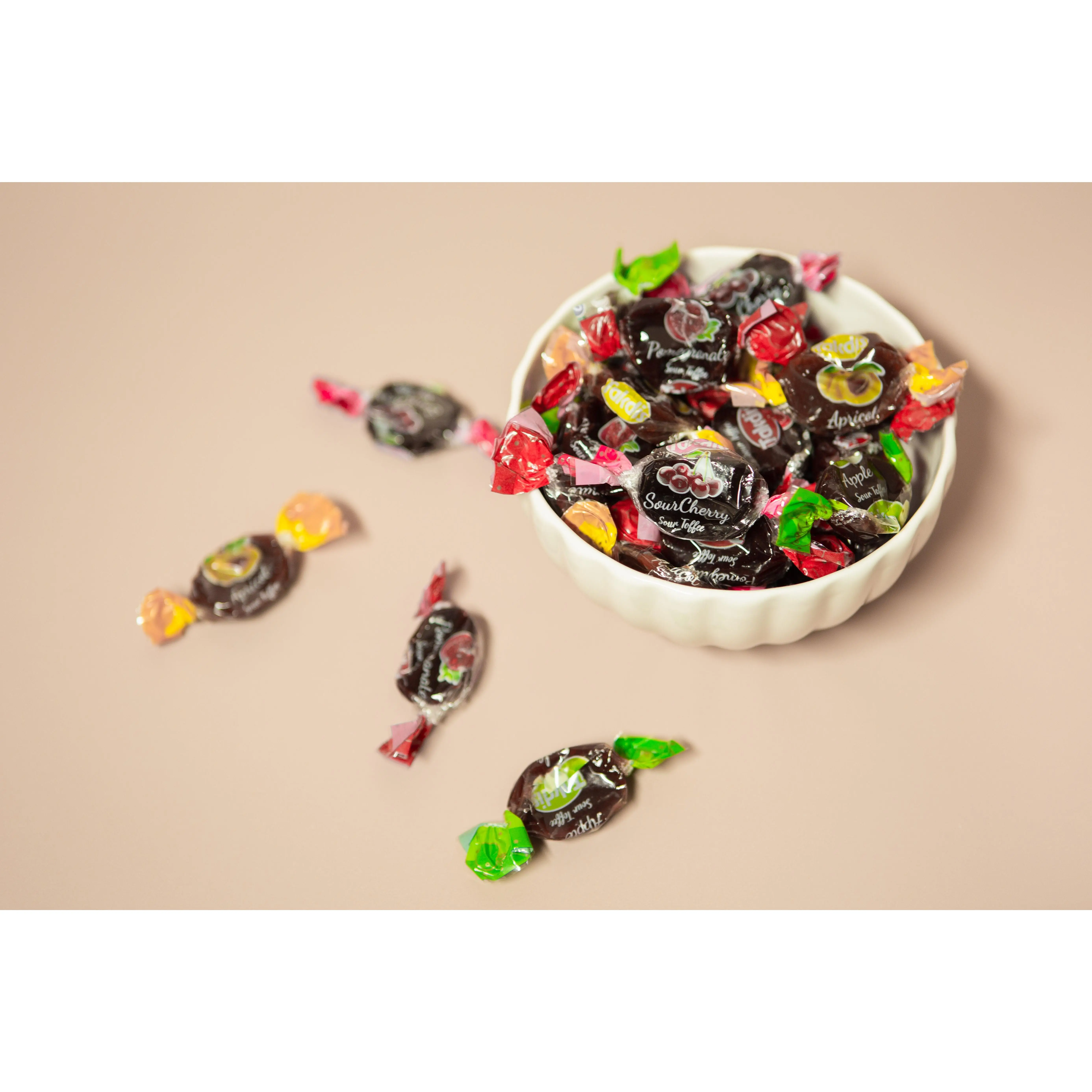 Fruit Toffee Bliss – Tangy & Sweet Assorted Fruit Candies | Sour Cherry, Apricot, Green Apple & Pomegranate Treats Snack