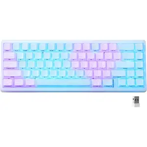 x XVX M67  60% Percent Keyboard, QMK/VIA Topographic Gaming Keyboard, Tri-Mode Thocky Creamy Mechanical Keyboard, Hot Swappable Gasket Custom Keyboard RGB IMD Keyboard for Win/(JadeStone)