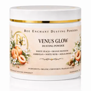 Bee Enchant’s Venus Glow Custom Body Dusting Perfume Powder- Scented - Finely Milled powder Talc-Free Fragrance Vanilla Daily- Natural Shower Powder Cosmetic-body powder- perfume powder