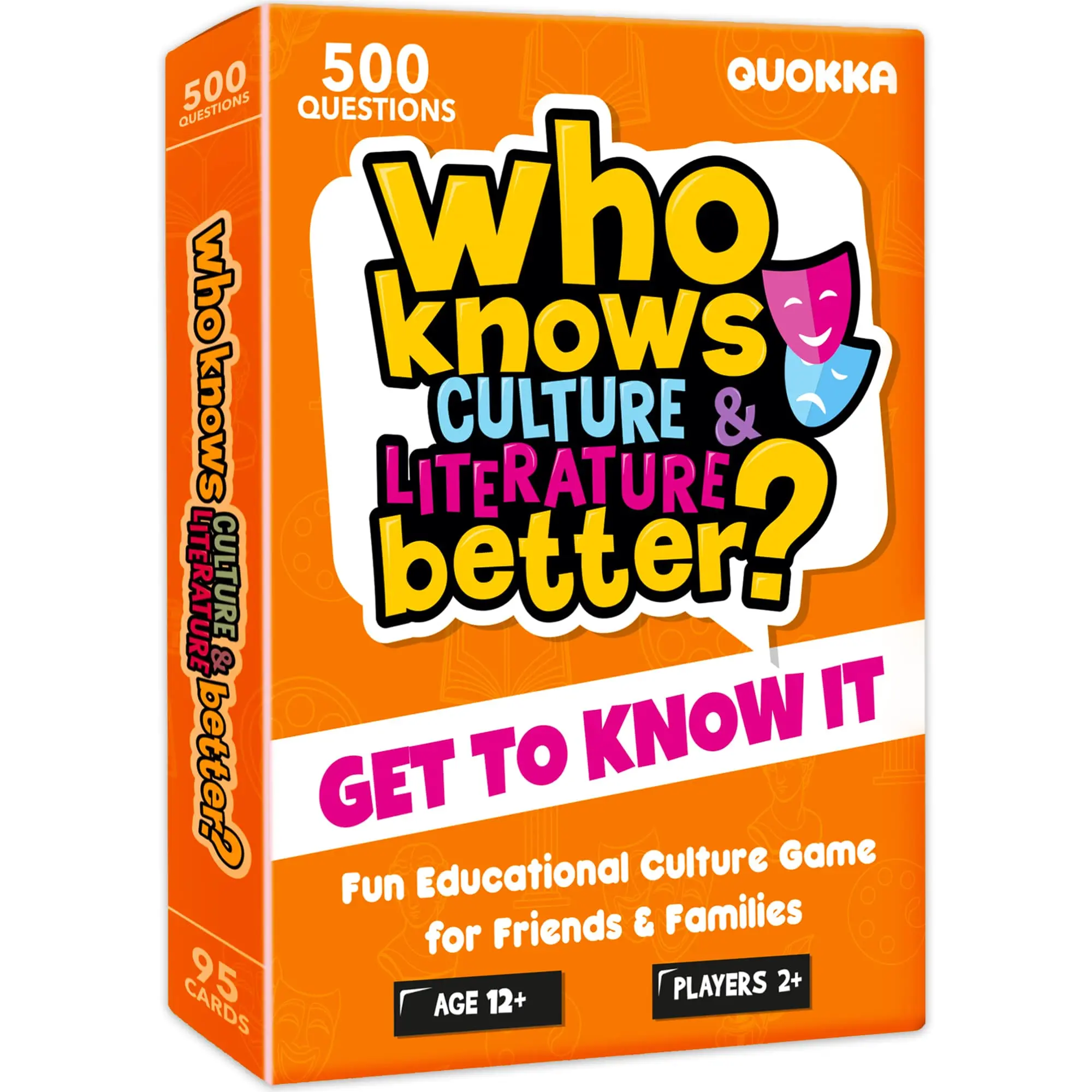 QUOKKA Culture & Literature Trivia Card Sets - "Who Knows Better?" Family Card Game with 500+ Famous Authors Questions for Kids' Game Night, Game Party Cards, Family Fun Game