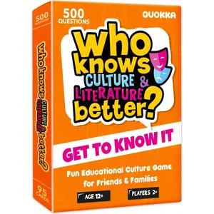 QUOKKA Culture & Literature Trivia Card Sets - "Who Knows Better?" Family Card Game with 500+ Famous Authors Questions for Kids' Game Night