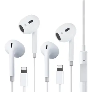 2 Pack Wired Headphones for iPhone,Earbuds Earphones Built-in Microphone & Volume Control,Compatible with iPhone 14/13/12/11/XR/XS/X/8/7/Pro/Pro Max