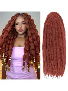24 Inch Marley Twist Crochet Braids 8 Packs Ginger Marley Braiding Hair for Senegalese Twist Crochet Hair Springy Afro Kinky Twist Hair Long Curly Braiding Synthetic Hair Extensions