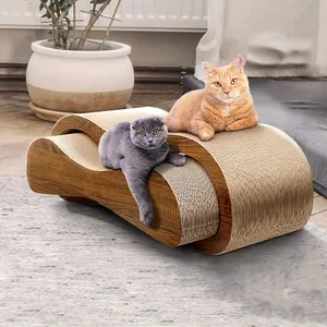 2-in-1 Cat Indoor Cat Scratch Board, Sturdy and Durable Cardboard Pet Toy Rest Bed, Figure 8 Two-Piece Set Protects Cat's Paw Health
