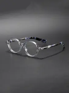 Unisex Tr90 Anti-Blue Light Glasses Frame, Casual Oval Shape, All Season Eyewear, Ideal for Beach Travel Cycling Music Festivals