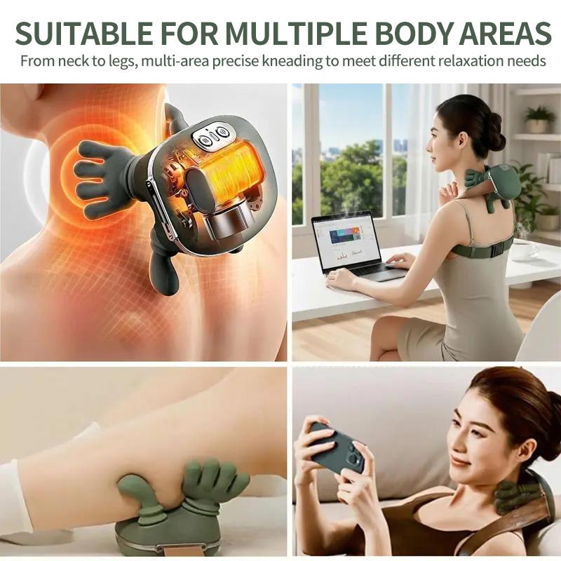 6D deep neck massager, portable massager by massage master, with 3 modes and 2 temperature controls, suitable for neck, shoulder, back and leg, can be operated without plugging in, suitable for office use, and a gift for the elderly, men and women 6D deep neck massager, portable massager by massage master, with 3 modes and 2 temperature controls, suitable for neck, shoulder, back and leg, can be operated without plugging in, suitable for office use, and a gift for the elderly, men and women