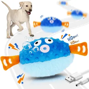 Interactive Dog Toy Ball – Automatic Rolling, Motion-Activated, Squeaky, Recordable, USB-Rechargeable, Washable Exercise Toy for Dog Playdates, Training, Automatic Rolling Ball