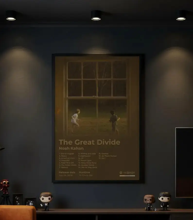 Noah Kahan The Great Divide Album Cover Poster Retro Indie Music Aesthetic Poster Premium Matte Art Print Wall Decor Cozy Dorm Bedroom Gift for Music Fans