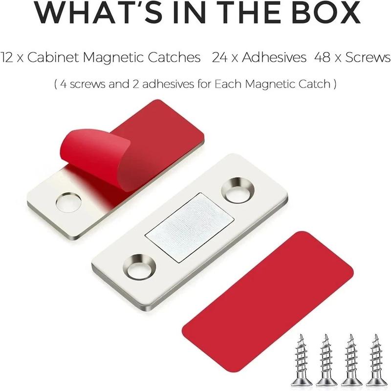 12 Pack Monkey Magnets Ultra-Thin Magnetic Plates with 2 Installation Methods Screw On or Stick with Adhesive AS-SEEN-ON-TV