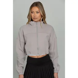 Misty Cinched Zip-Up Jacket