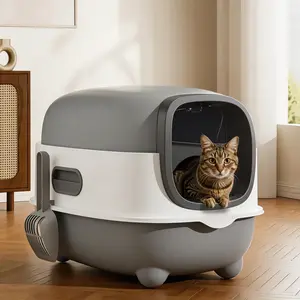 Enclosed Cat Litter Box Furniture with Shovel - Extra Large Covered Design With Odor Control, High Privacy & Easy Clean | Modern Pet Toilet For Multiple Cats | For Large Cat Litter Boxes non-stick  Design