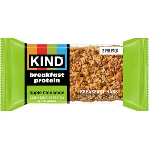 Breakfast Protein Bars, Apple Cinnamon, Gluten Free, Low Sodium, Healthy Snacks, 8g Protein, 12 Count (12 Packs of 2 Bars)