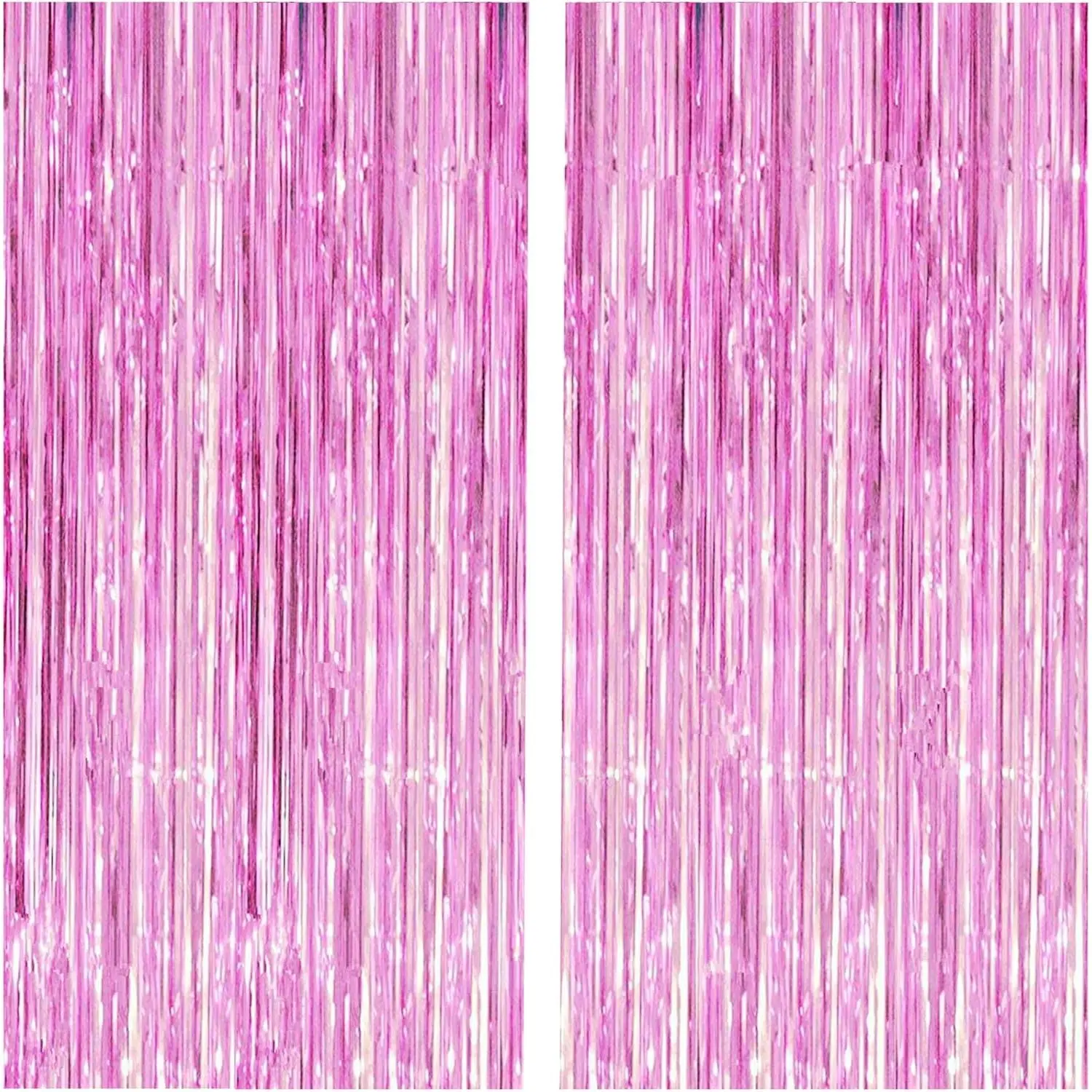 2 count 3.2ft x 8.2ft Shiny  Metallic Tinsel Foil Fringe Curtains Photo Booth  Backdrop for Birthday Wedding Bridal Shower  Shower Bachelorette Party Decorations