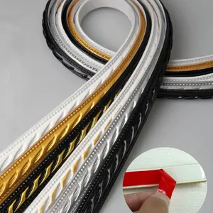 3D Flexible Wall Decor Strips PVC Self Adhesive Mirror Frame Edging Strip Ceiling Molding Line TV Backgrounds Frame Trim Sticker