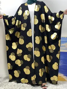 Women's Glitter Dot Print Batwing Sleeve Abaya, Modest Casual Long Sleeve Open Front Abaya for Daily Wear, Ladies Islamic Clothing for All Seasons