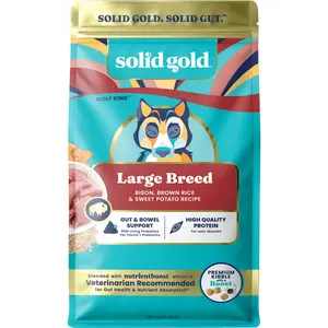Solid Gold Nutrientboost™ Wolf King™ Dry Food for Large Breed Dogs Premium Kibble Brown Rice