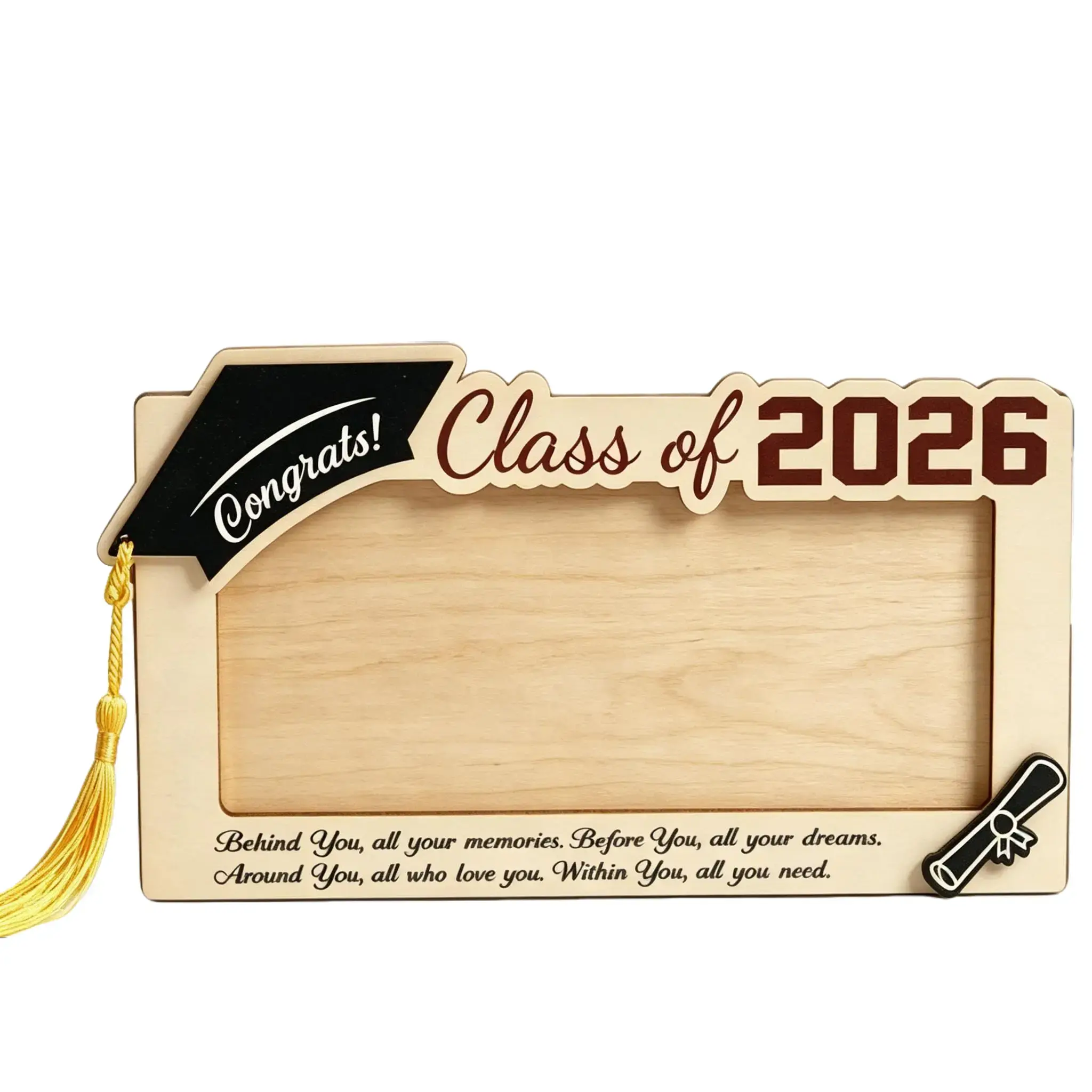 Graduation Gifts 2026 Wooden Card Holder Box, Class of 2026 Senior College University Graduate Keepsake Envelope Gift Box for Holiday Christmas