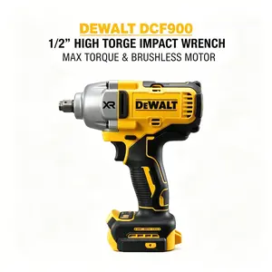 DEWALT DCF900 18V XR Brushless Cordless Impact Wrench 1/2 In. Drive For Heavy-Duty Fastening And Bolt Removal With High Torque Output Hog Ring Anvil And 4-Mode Control For Automotive And Industrial Jobsite Applications outdoorfun