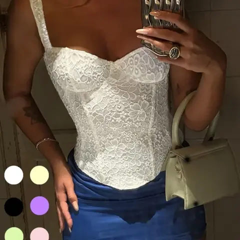 Women's Solid Color Top, Fishbone Corset Top, Fashion Casual Sexy Top for Nightclub Music Festival Top, Women Clothing for Summer, Sleeveless Sensual Silhouette