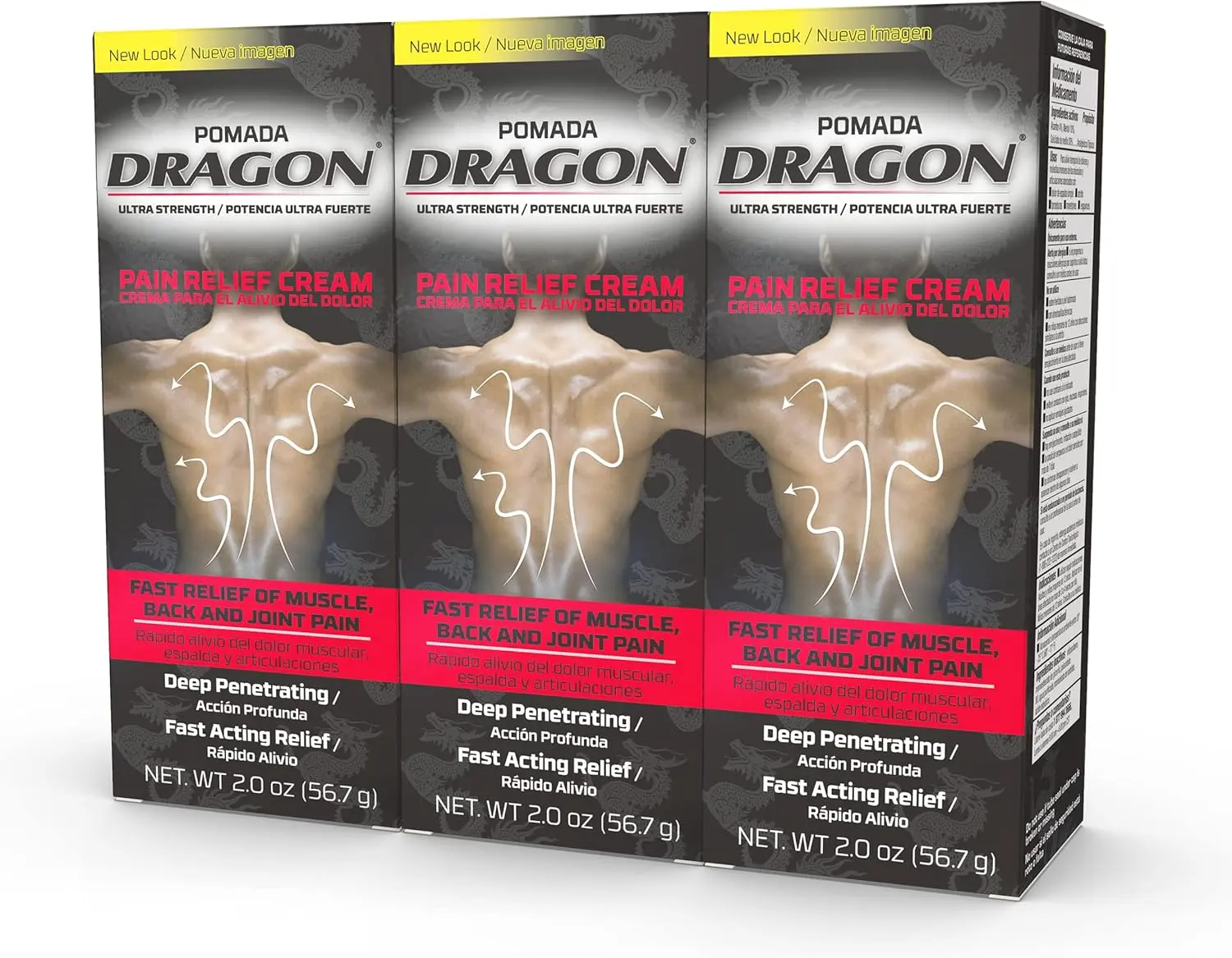 Dragon Ultra Strength Pain Relief Cream, 3 Pack, for Muscle, Back, Arthritis and Joint Pain, Deep-Penetrating & Fast-Acting Topical Rub , 2 Ounce - 3 Pack