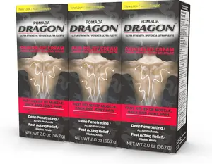 Dragon Ultra Strength Pain Relief Cream, 3 Pack, for Muscle, Back, Arthritis and Joint Pain, Deep-Penetrating & Fast-Acting Topical Rub , 2 Ounce - 3 Pack