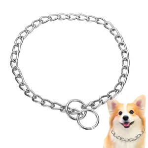 PETAXCELL Dog Chokers Collar, Chokers Chain for Dogs Metal Slip Link Training Heavy Duty Puppies Collars Adjustable 21.7in 3.5mm, (Silver)Intended for Small / Medium / Large Pet