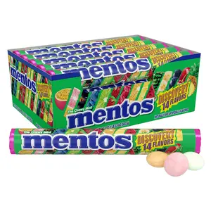Mentos Chewy Mint Candy Roll Discovery 14 Assorted Fruit Flavors 14 Pieces Per Roll 15 Count Showbox USA Made Freshness in Every Chew
