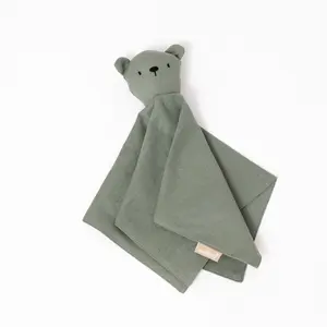 WildBird Linen Lovey Bear - Soft Adorable Cuddly Baby Soother - Huggable Snuggle Companion for Babies
