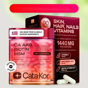 Cata-Kor Skin, Hair & Nails Supplement – Ca AKG |   MSM |   Hyaluronic Acid |   Biotin – Supports Radiant Skin, Promotes Shiny Hair & Strong Nails – Beauty Complex, Dietary Supplement