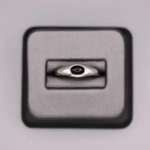 Sterling Silver Stone Ring- Oval Onyx