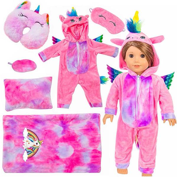 Tie dye sleeping bag+set and accessories suitable for 45cm/18inch dolls, not including dolls. The best children's holiday gift